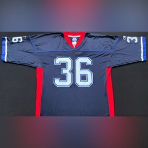 Vintage Reebok Donte Whitner Buffalo Bills #36 Navy Blue Rookie Jersey Men’s L